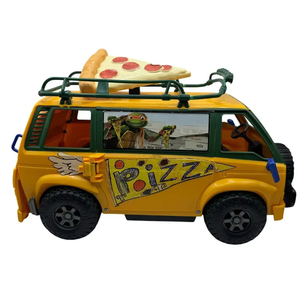 TMNT Mutant Mayhem PizzaFire Van + Figures Tested Lot